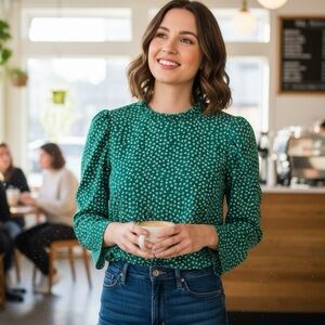 Adrianna Papell Green Blouse